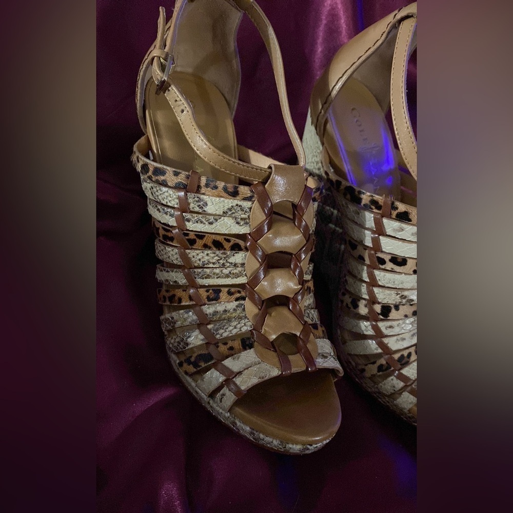 Cole Haan Nike Air Wedge Sandal Snakeskin Leather Size 7.5 - Picture 2 of 4